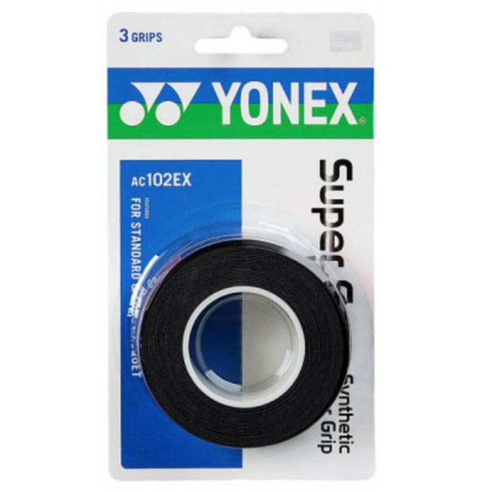 34008overgrip-AC102_3buc_black OVERGRIP YONEX SUPER GRAP AC102EX, SET 3 BUCATI, CULOARE BLACK (NEGRU) - imagine 1